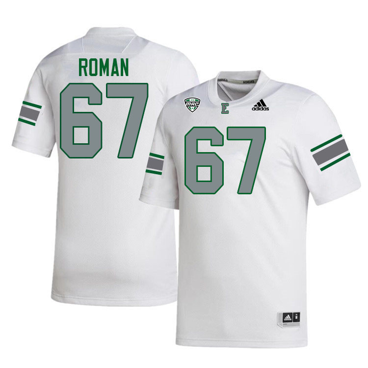 Eastern Michigan Eagles #67 Broderick Roman College Football Jerseys Stitched Sale-White